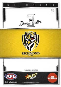 2018 Select AFL Club Team Sets - Richmond Tigers #R4 Dion Prestia Back